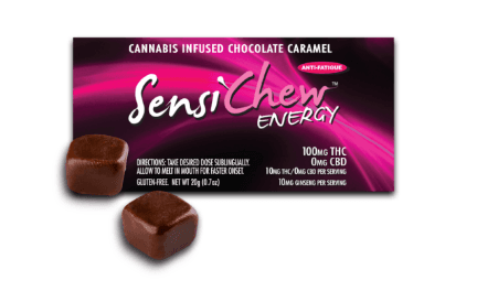 Sensi Chew 100mg Chocolate Caramel   Energy + Ginseng