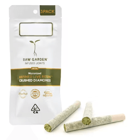 Raw Garden  X 3 Crushed  Infused Preroll Pack   Kimbo Cookie Dough