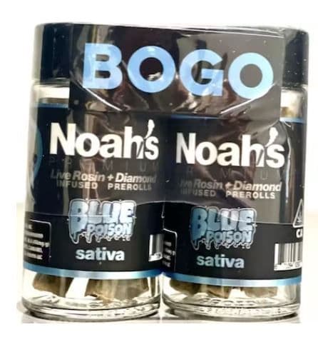 Noah'S Premium Bogo 5 X  Live Rosin +  Infused Preroll   Blue Poison Sativa