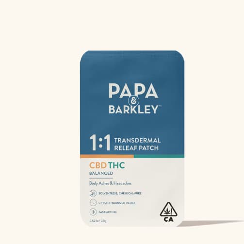 Papa & Barkley Releaf Patch   1 Cbd:1 Thc