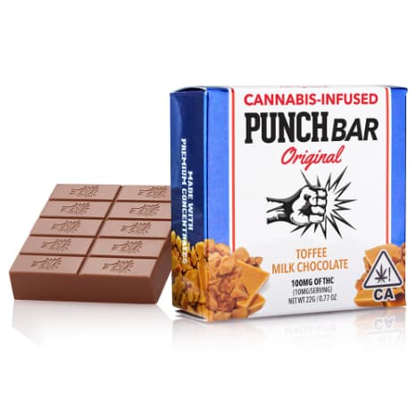 Punch Edibles 100 Mg Punch Bar   Toffee Milk Chocolate