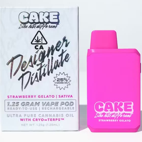 Cake 1.25 G Disposable   Strawberry Gelato