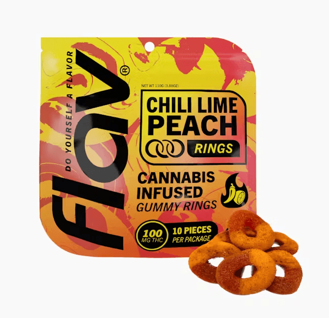 Flav 100 Mg Live Resin Rings   Chili Lime Peach