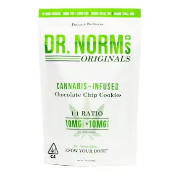 Dr. Norm'S 100 Mg Thc:Cbd Cookies   Chocolate Chip 1:1