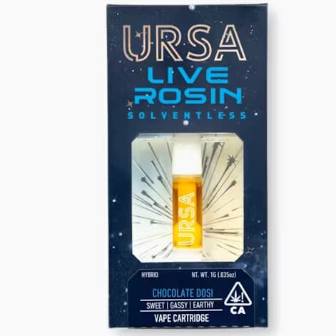 Ursa 1 G Live Rosin Cartridge   Chocolate Dosi