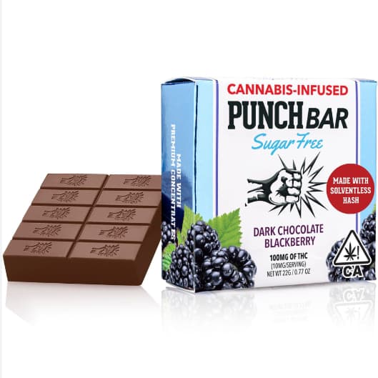 Punch Edibles 100 Mg Sugar Free Punch Bar   Blackberry Dark Chocolate