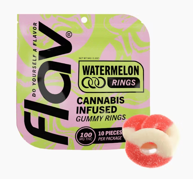 Flav 100 Mg Rings   Watermelon