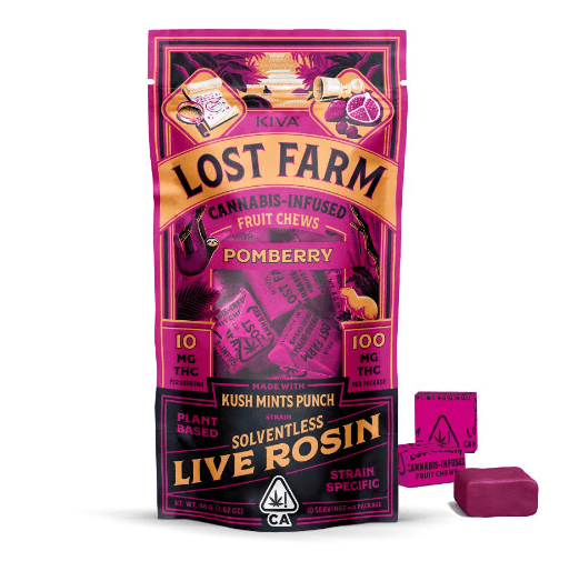 Lost Farm 100 Mg Chews   Pomberry (Kush Mints Punch Rosin)