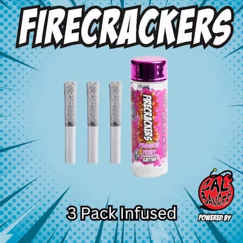 Firecracker 3 X .6g Infused Pre Roll   Passion Fruit