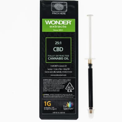 Wonder Extracts 1 G Rso Syringe   High Cbd 25:1